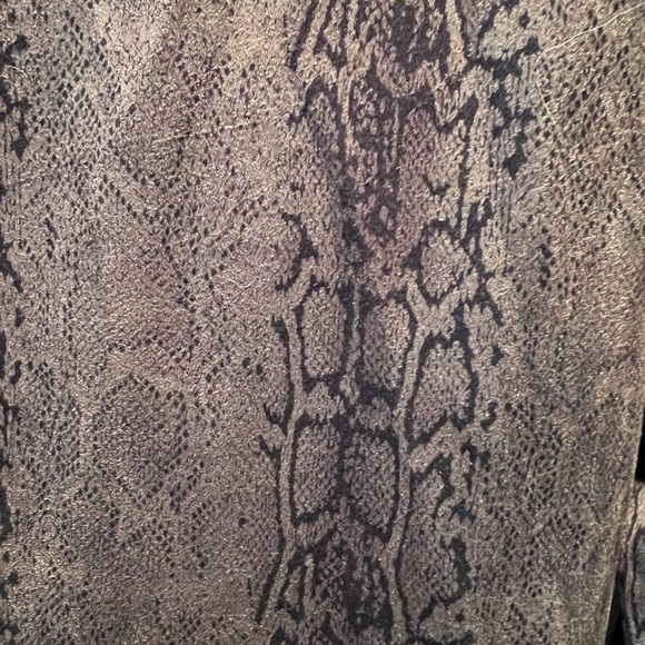 Have Brown Snake Print Women's Motorcycle Jacket S - Picture 4 of 5